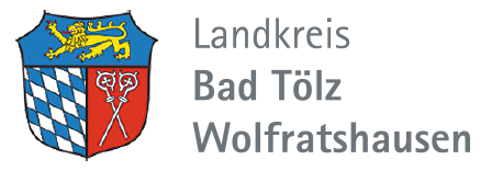 Abbildung Logo mit dem Wappen vom Landkreis Bad Tölz Wolfratshausen und der Beschriftung des Landkreises 