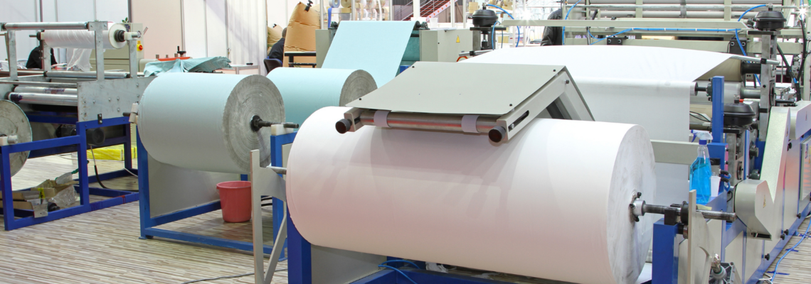 Abbildung Eine große Papierdruckmaschine 