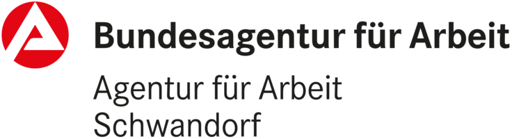Abbildung Logo mit rotem Kreis und eingemaltem A mit schwarzer Beschriftung von Bundesagentur für Arbeit 