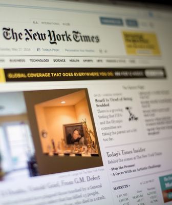 Abbildung Webabbildung der New York Times Zeitung