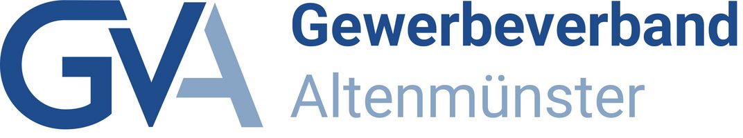 Abbildung Logo mit blauer Schrift GVA Gewerbeverband Altenmünster 
