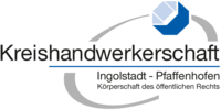 Abbildung Logo Kreishandwerkerschaft mit grauem Kreis und blauem Sechseck