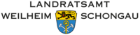 Abbildung Logo Wappen des Landkreises Weilheim-Schongau und Beschriftung mit Landratsamt Weilheim-Schongau