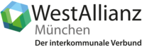 Abbildung grün blaues Dreieck mit WestAllianz München Beschriftung 